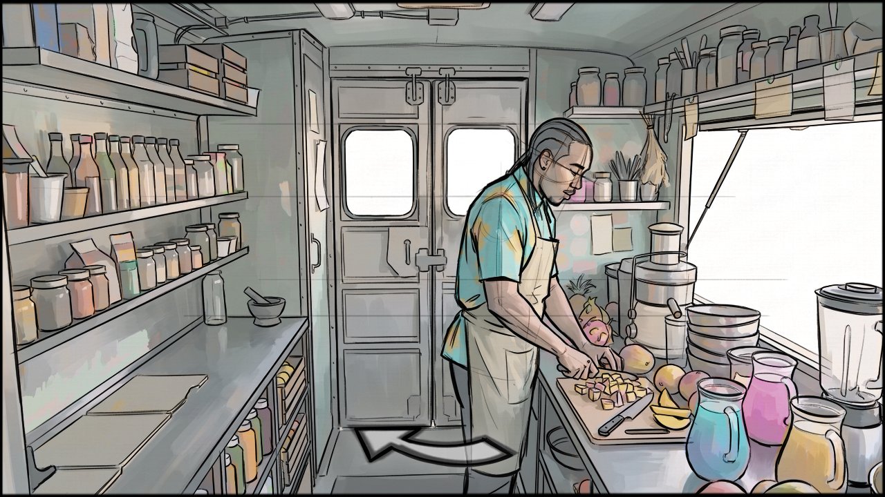 Music Video - Narrative - storyboard frame 2 by Dakota Warren